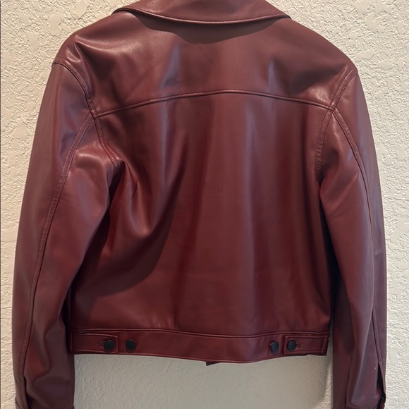 Joe’s Cropped Burgundy Women's Faux Leather Jacket - Picture 9 of 9